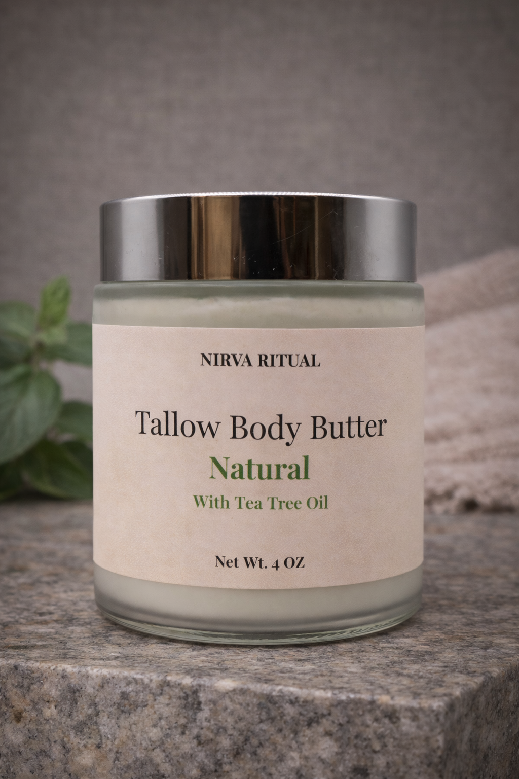 Beef Tallow Moisturizer - Natural with Tea Tree Oil