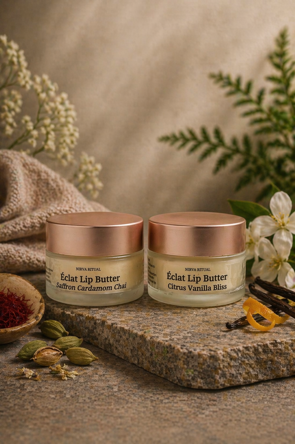 Nirva Ritual Lip Butter- Saffron cardamom Chai