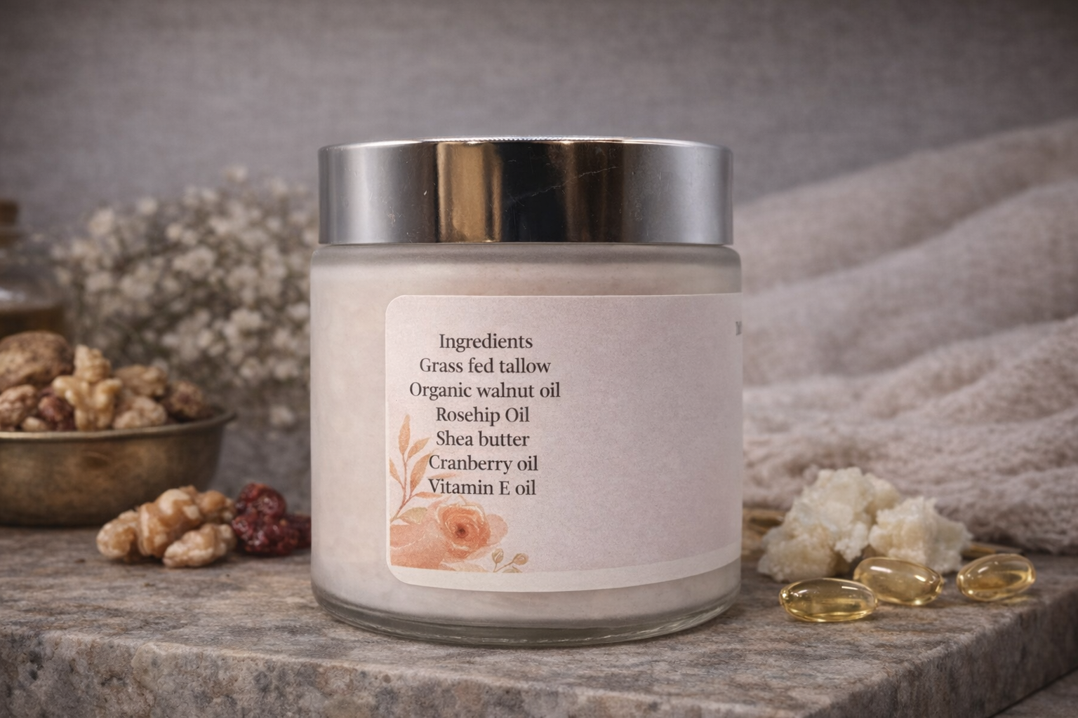Beef Tallow Moisturizer - Rose